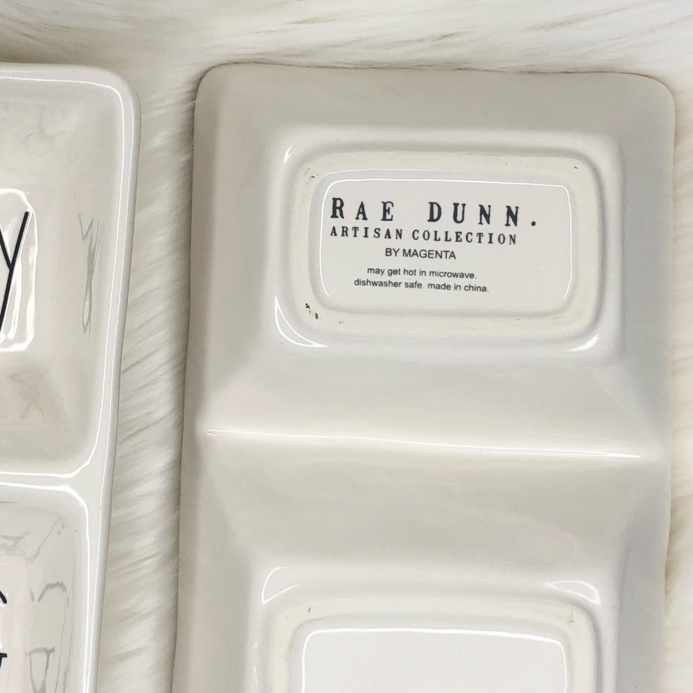 Rae Dunn HAPPY SPRING snack/sauce tray - Picture 2 of 2